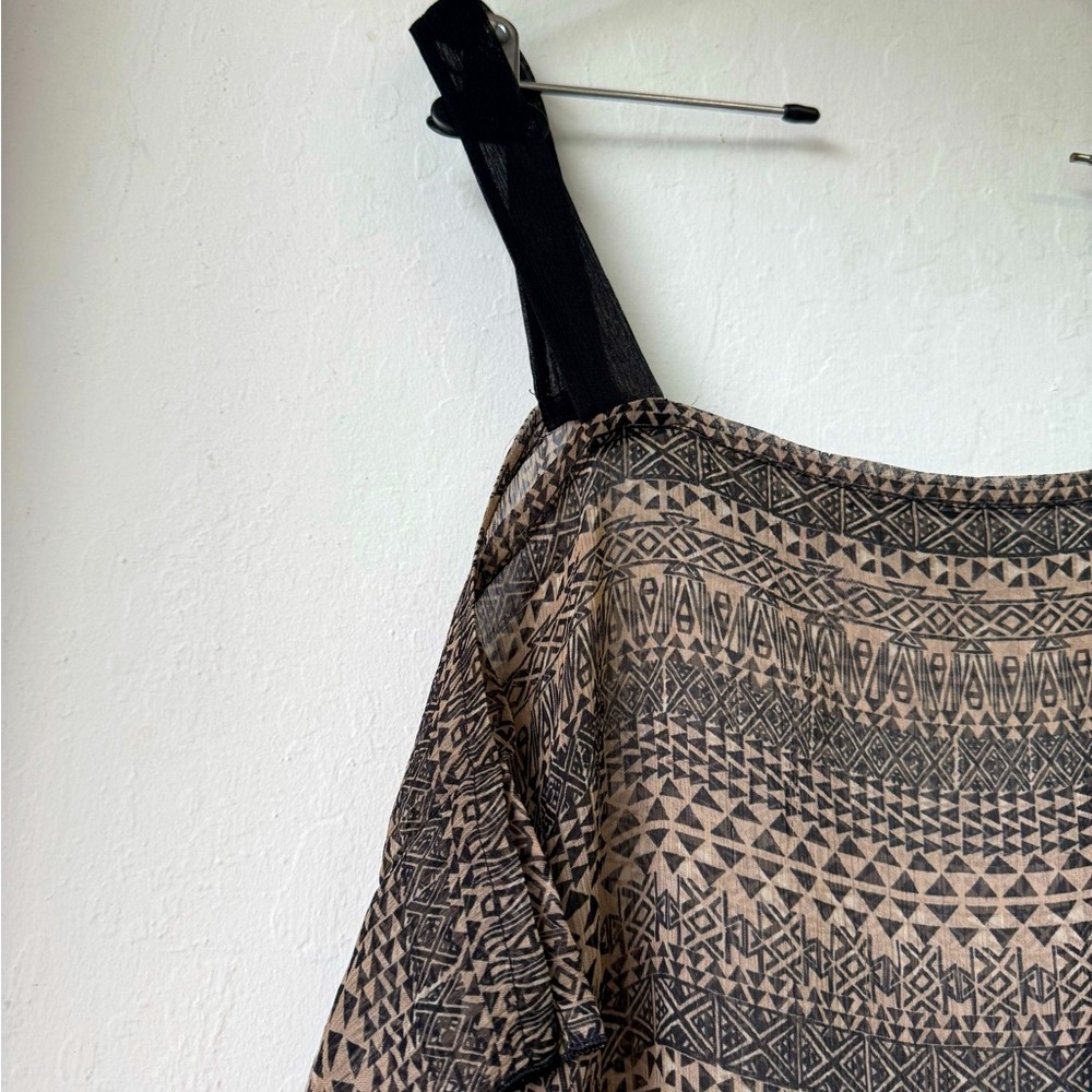 Black and Tan Patterned Sleeveless tunic, size 40 - Picture 5 of 8